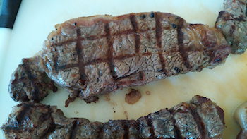 steak on a cutting board